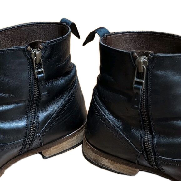 Magnanni Shoes Men’s Size 10 Black Chelsea Ankle Boots Leather Side Zip main image 2
